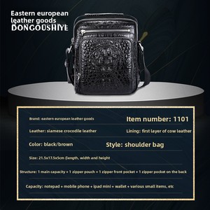 东欧热销鳄鱼纹真皮大容量商务男士单肩/斜挎包冬季 - Product Image 2