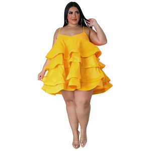 N7808 Nuovo Abito da <span class=keywords><strong>Donna</strong></span> Sexy Senza Maniche con Spalline Regolabili e Volant - Product Image 4