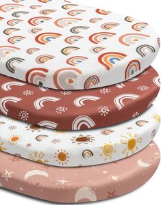Lenzuola per Culla in Cotone Biologico con Design Sole e Arcobaleno per Neonati Maschi o Femmine - Product Image 6