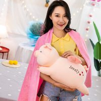 Couverture de sieste et oreiller 2-en-1 en peluche, motif éléphant et hippopotame mignons, confortable, pour le sommeil des enfants, adaptée à la climatisation