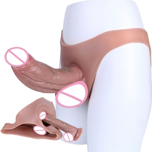 Strap on <b>Dildo</b> Silicone Wearable <b>Dildos</b> Panties, Transgender Adult Toys with 8.27'' Realistic Hollow Penis, G Spot Sex Toys Men - Product Image 1