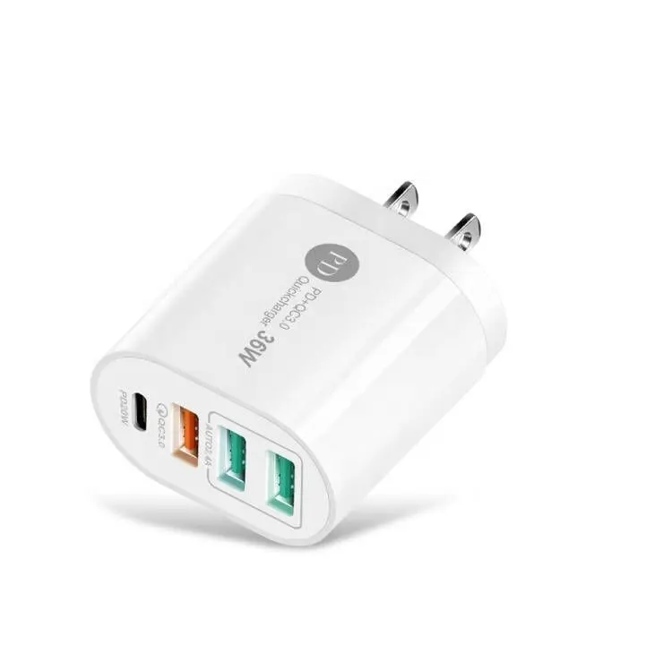 Offres Spéciales 30W 4 USB Quick 3.0 6A AU US EU UK Plug Adaptateur Chargeur Mobile Charge Rapide Téléphone Chargeur QC3.0 + pd 36 chargeur