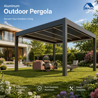 Kit de pergola rétractable en aluminium sur mesure avec auvent en PVC pour les projets d'hôtels, de restaurants et de patios résidentiels