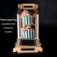 Meilleure vente, boîte en papier ondulé, emballage en papier, grande boîte à gâteaux avec fenêtre transparente