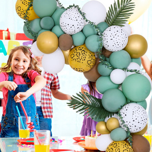 LEMON feuilles de palmier Jungle Animal Globos ballon arc guirlande Kit décorations de fête fournitures enfants garçons anniversaire bébé douche - Product Image 2