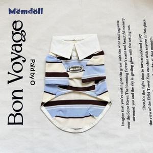 Memdoll Original Pet Spring/Summer Polo Shirt Striped Breathable Pet Apparel Accessories <span class=keywords><strong>Schnauzer</strong></span> Maltese Dachshund Trendy - Product Image 3