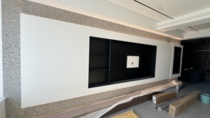 Modern Wood LCD <b>TV</b> Stand Set with Storage Cabinets for Living Room <b>Wall</b>-<b>Mounted</b> <b>TV</b> Cabinets - Product Image 3