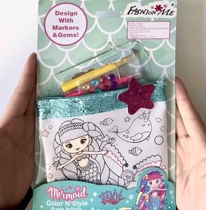 ชุดงานฝีมือกระเป๋าเงินแฟชั่นสีและสไตล์ของฉันสร้างกระเป๋าเงินแฟชั่นของคุณเองพร้อมเครื่องหมายและของขวัญอัญมณีสำหรับนักแฟชั่นตัวน้อย - Product Image 5