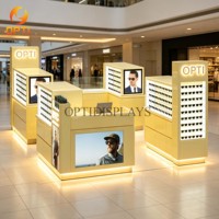 Kiosque à lunettes de soleil personnalisées avec logo LED, vitrine d'exposition de lunettes optiques pour la conception de magasins de détail