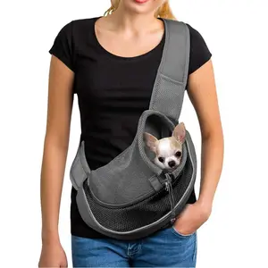 2022 Hot Sale Dog gehen Trage tasche Breath able Mesh Pet Single Umhängetasche Carrier Travel Safe Sling Pet Bag Carrier