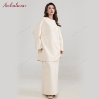 Aschulman Personnalisé Dernier Modèle Pull Musulman Brodure Islamique Logo Ensemble Jupe Pull OEM/ODM Modeste Ensemble 2 Pièces