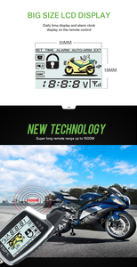 Système d'alarme moto bidirectionnel SPY Safeguard avec fonction anti-hijacking, démarrage à distance du moteur, portée de surveillance de 3500 m, étanche, en ABS - Product Image 2