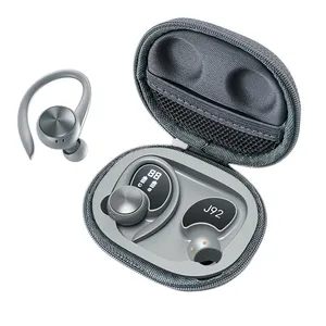 J92 Bluetooth 5.0 Kopfhörer LED-Anzeige Ohr haken TWS Sports Wireless-Kopfhörer 9D Stereo Wasserdichte Ohrhörer mit Mikrofon-Headsets