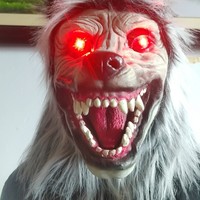 Masque en latex tête de loup démoniaque pour Halloween et Noël, nouveau couvre-chef en peluche loup-garou gris, vente directe d'usine transfrontalière pour jeu de rôle