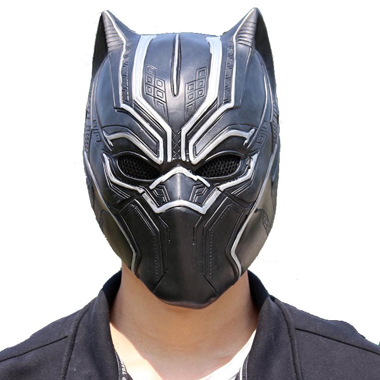 Black Panther Helmet Cosplay Full Head Latex Mask For Halloween