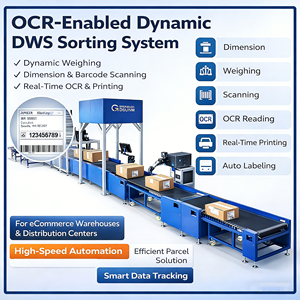 Automatisch DWS pakket sorteer systeem met dimensionering, weging, scanfunctie en transportband voor e-commerce magazijn 3000-8000 PPH - Product Image 1