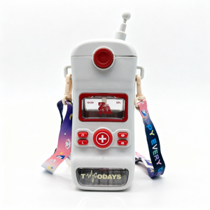 Bouteille d'eau rétro en forme de téléphone <span class=keywords><strong>portable</strong></span> pour enfants, gourde <span class=keywords><strong>portable</strong></span> anti-fuite avec sangle bandoulière pour l'école, les activités de plein air et les voyages - Product Image 5