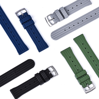 Bracelet de montre intelligent MZDTIMK FKM Waffle pour plongeur, 22 mm 20 mm, respirant, à libération rapide, étanche, en caoutchouc fluoré