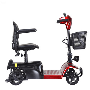 Scooter électrique KS 24V300W rouge, léger, pliable, pour personnes âgées et handicapées, avec panier et autonomie de 20 km - Product Image 1