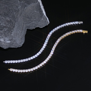 Accesorios de Moda: Pulsera de Zirconia con Cadena de Tenis de Una Sola Hilera y Hebilla de Resorte para Hombre, Estilo Hip Hop, Tanjing - Product Image 2