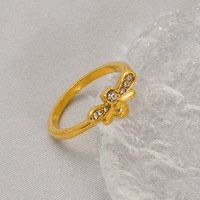 Bague d'index en acier inoxydable micro-incrustée abeille, la plus vendue pour le e-commerce, mode féminine OL