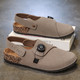 Vente en gros de sabots en <span class=keywords><strong>cuir</strong></span> véritable vache daim fourrure imprimé broderie liège semelle soutien de la voûte plantaire femmes Birkenstocks chaussures mules personnalisées - Product Image 4