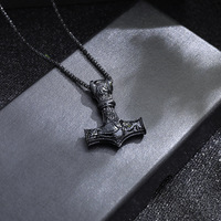 Colliers Viking nordiques NorseThor Hammer Talisman Vegvisir Mjolnir boussole amulette pendentif collier hommes bijoux