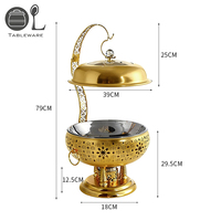OULU Chauffe-Plats de Luxe en Acier Inoxydable à Carburant, Or Blanc et Or Noir, 8L, pour Buffets d'Hôtels et Mariages