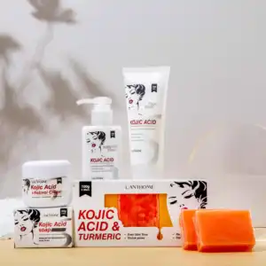 Savon à l'acide kojique crème lotion pour le corps adoucir les cuticules minimiser les Pores équilibre blanchissant réparation apaisante acide kojique ensembles de soins de la peau