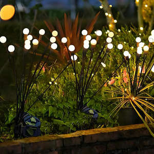 Lampes de pelouse LED paysagères étanches IP65 à piles, angle de faisceau de 360 degrés, batterie au lithium, lumières décoratives de lucioles d'extérieur - Product Image 3