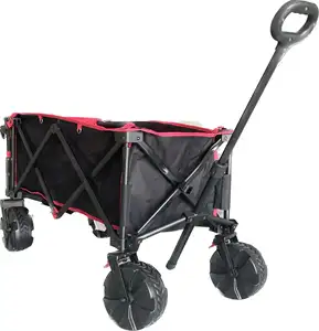 Chariot de plage chariot de jouets à tirer et à pousser à la main et pneu en PVC, chariot pliable tout-terrain personnalisable