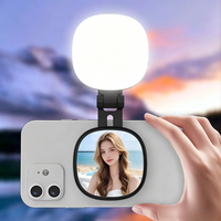 Lampe LED magnétique pliable avec miroir de maquillage pour selfie, 3 températures de couleur, accessoires pour téléphone pour vlog en direct et photographie