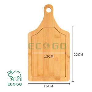 Tabla de cortar de bambú orgánica pizza tamaño ecológico personalizado con ranura para jugo - Product Image 3