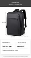 Sac à dos d'ordinateur portable personnalisé, étanche, minimaliste, pour usage quotidien et extérieur, en tissu Oxford durable avec fermeture éclair et port USB