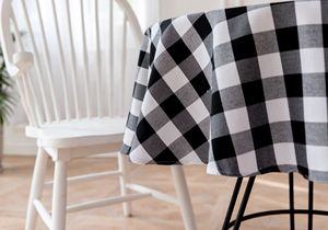 Bán buôn 140 Vòng màu đỏ đen rô khăn trải bàn ren Đảng trang trí vải bao gồm cho khách sạn nhà hàng nhà đám cưới - Product Image 4