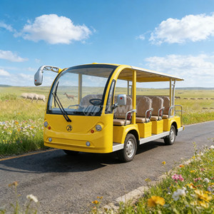 Chariot utilitaire électrique ZOWN à quatre places, carrosserie ouverte, pour le transport de matériaux en usine et au parc. - Product Image 2