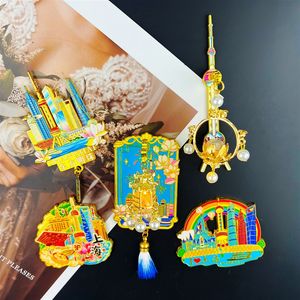 Linternas Metálicas de Shanghái que Brillan, Pegatinas para Refrigerador, Recuerdos Culturales y Turísticos, Magnéticas Personalizadas - Product Image 2