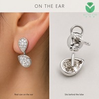 Boucles d'oreilles classiques Betterstar en or blanc 14 carats, 1 carat D VS1, taille poire, certifiées IGI, pour femmes