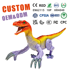 Dinosaurio de Plástico a Control Remoto para Niños, 2.4GHz, Electrónico, RC, Velociraptor, Ojos 3D, Cabeza Móvil, Sonidos Rugientes, Listo para Usar - Product Image 5