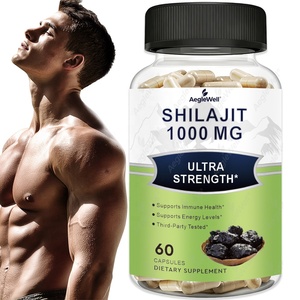 Cápsulas de Shilajit AegleWell, 60 Unidades - 1000mg Ultra Fuerte, Apoya la Energía <span class=keywords><strong>y</strong></span> la Salud Inmunológica, Personalizable OEM/ODM - Product Image 1