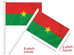 Рекламный флаг для выборов, 14*21 см, Маленькие Ручные развевающиеся флаги для Буркина с пластиковым шестом - Product Image 3