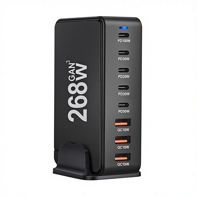 240W Fast Charging PD30W/QC18W Multifunctional Desktop Charger with USB-C/USB-A Ports