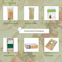 Brochettes en bambou jetables de 6 pouces, manche plat, bâtonnets de barbecue écologiques, pics à nourriture en bois pour kebab, fruits, viande, taille et logo personnalisés