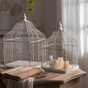 Porte-bougie en forme de cage à oiseaux en fer, décoration de maison, ornement de Noël - Product Image 2