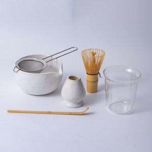 Ensemble de matcha en céramique de style japonais, 6 pièces, bol sculpté vintage, repose-fouet, tasse en verre, kit de cérémonie du thé - Product Image 4