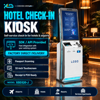 Terminal de check-in en libre-service pour hôtel, kiosque pour la réception des clients dans le hall d'hôtel, service de réception, industrie hôtelière et hébergement