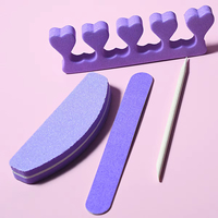 Kit de pédicure professionnel jetable avec mini-separateurs d'orteils en mousse et bois, bloc polissoir et lime à ongles, durable, portable, pour usage adulte