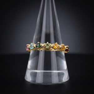 S925 14K Gold & Rhodium Plated Chunky Design Pink <b>Opal</b> <b>Ring</b> Customizable - Product Image 2