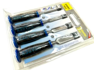 GK-F005 पेशेवर और टिकाऊ फ्लैट वुडवर्किंग चिजेल सेट, लकड़ी के लिए 4-पीसी सेट 6 मिमी 12mm18 मिमी 25 मिमी चिसेल सेट - Product Image 6