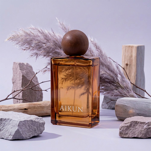 Aikun Luxury Natural Amber Glass <b>Reed</b> <b>Diffuser</b> Gift Set Wooden Cap Art Box <b>For</b> Lavender Retail Home Fragrance Spa Gift Supply - Product Image 3